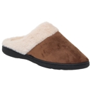 Fuzzy Clog Slippers Closed Toe Flats Two-Tone Fur-Collar