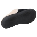 Black Size 6 Fuzzy Clog Slippers Closed Toe Flats Two-Tone Fur-Collar