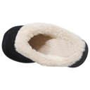 Black Size 9 Fuzzy Clog Slippers Closed Toe Flats Two-Tone Fur-Collar