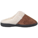 Brown Size 10 Fuzzy Clog Slippers Closed Toe Flats Two-Tone Fur-Collar
