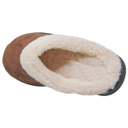 Brown Size 10 Fuzzy Clog Slippers Closed Toe Flats Two-Tone Fur-Collar