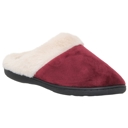 Red Size 9 Fuzzy Clog Slippers Closed Toe Flats Two-Tone Fur-Collar