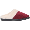 Red Size 9 Fuzzy Clog Slippers Closed Toe Flats Two-Tone Fur-Collar