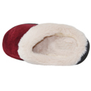 Red Size 9 Fuzzy Clog Slippers Closed Toe Flats Two-Tone Fur-Collar