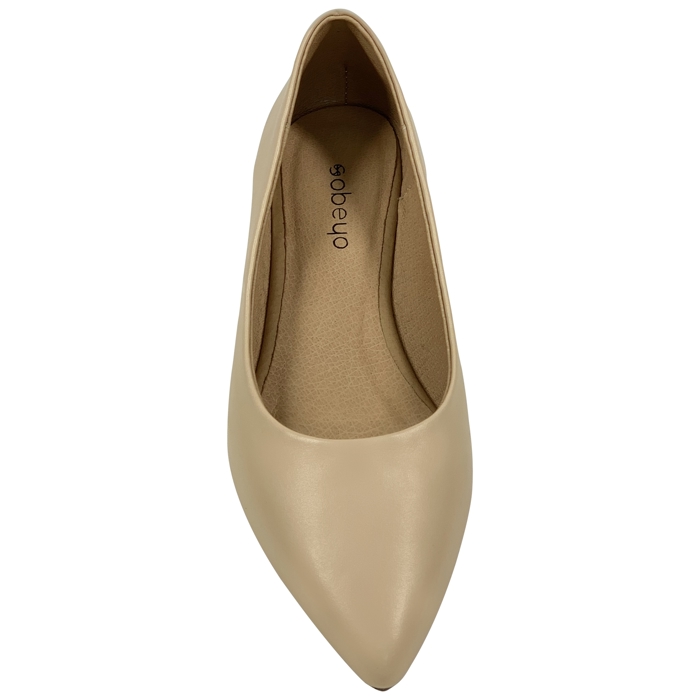 SOBEYO Genuine Leather Pointed Toe Flats Memory Foam Cushion