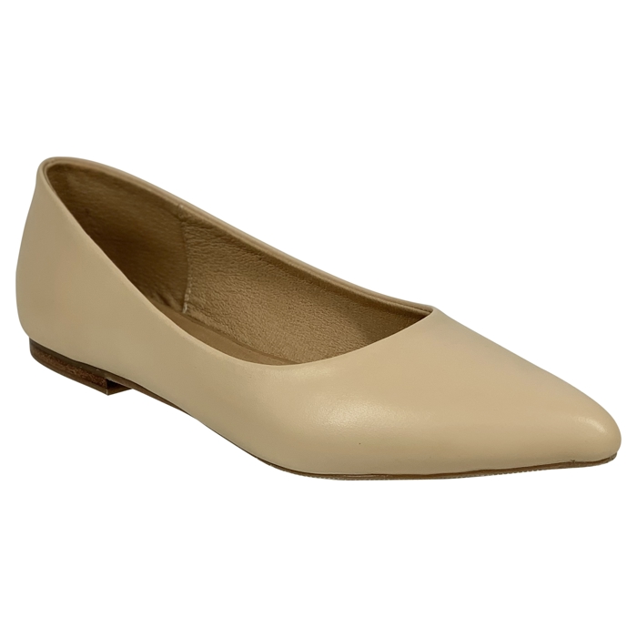 SOBEYO Genuine Leather Pointed Toe Flats Memory Foam Cushion