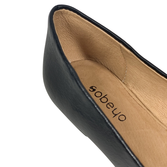 SOBEYO Genuine Leather Pointed Toe Flats Memory Foam Cushion