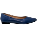 Navy Blue Leather Size 9 SOBEYO Genuine Leather Pointed Toe Flats Memory Foam Cushion