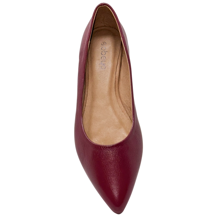 SOBEYO Genuine Leather Pointed Toe Flats Memory Foam Cushion
