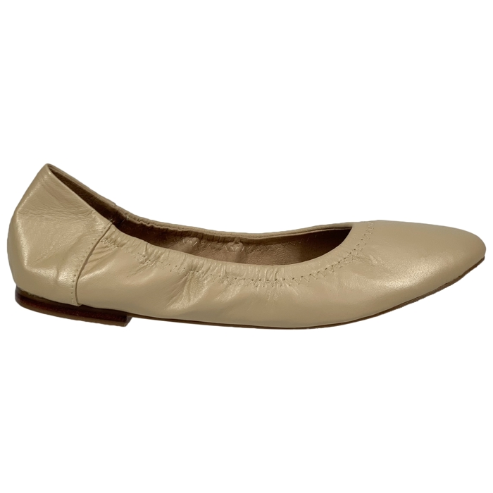 SOBEYO Genuine Leather  Ballet Flats Round Toe Elastic