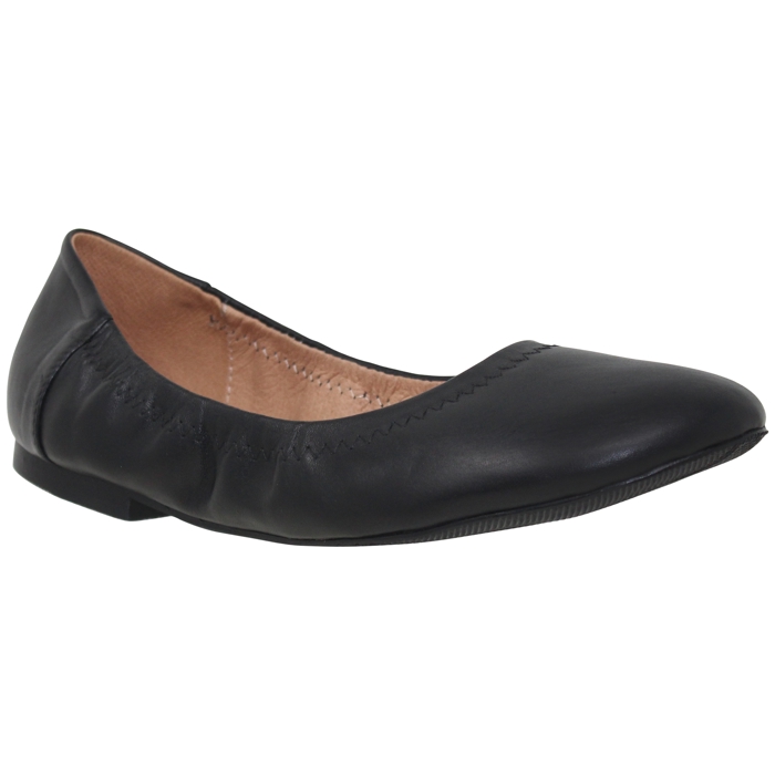SOBEYO Genuine Leather  Ballet Flats Round Toe Elastic