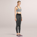 Black Large SOBEYO Womens' Legging Solid & Bubble Two Tone Stretchable Fabric