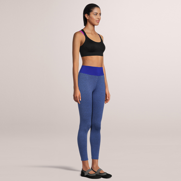 SOBEYO Womens' Legging Solid & Bubble Two Tone Stretchable Fabric