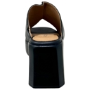 Black Leather Size 10 SOBEYO Genuine Leather One-Band Platform Sandals Bell-Shape Chunky Heels
