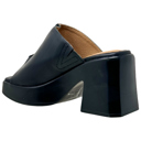 Black Leather Size 6 SOBEYO Genuine Leather One-Band Platform Sandals Bell-Shape Chunky Heels