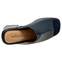 Black Leather Size 9 SOBEYO Genuine Leather One-Band Platform Sandals Bell-Shape Chunky Heels