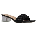 Black Size 7.5 SOBEYO Women's Strappy Low Clear Heels Sandals Braided