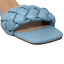 Blue Size 10 SOBEYO Women's Strappy Low Clear Heels Sandals Braided