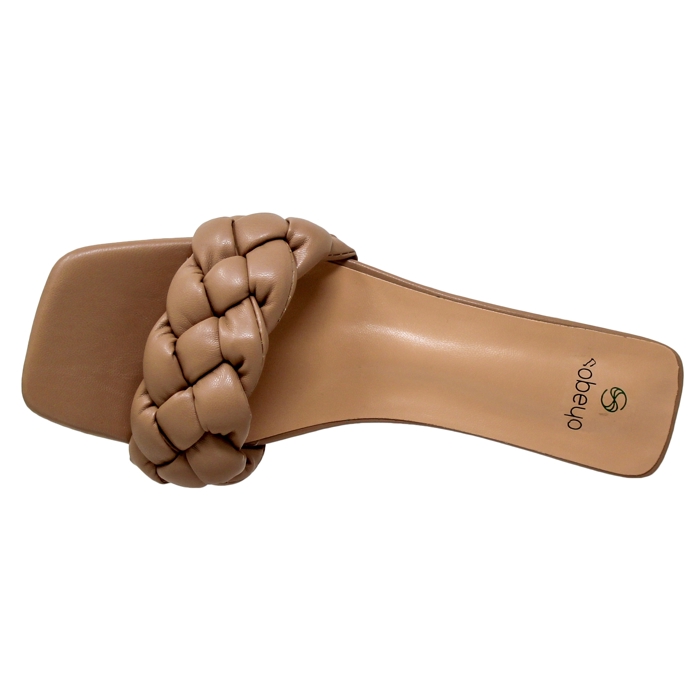 SOBEYO Women's Strappy Low Clear Heels Sandals Braided