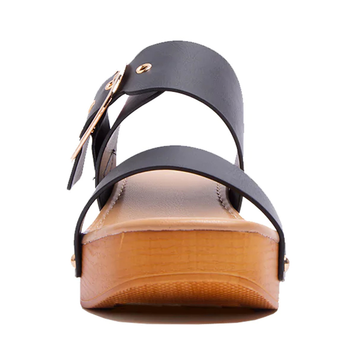 Slide Double Buckle Adjustable Straps Platform Sandals