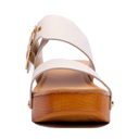 White Size 5 Slide Double Buckle Adjustable Straps Platform Sandals