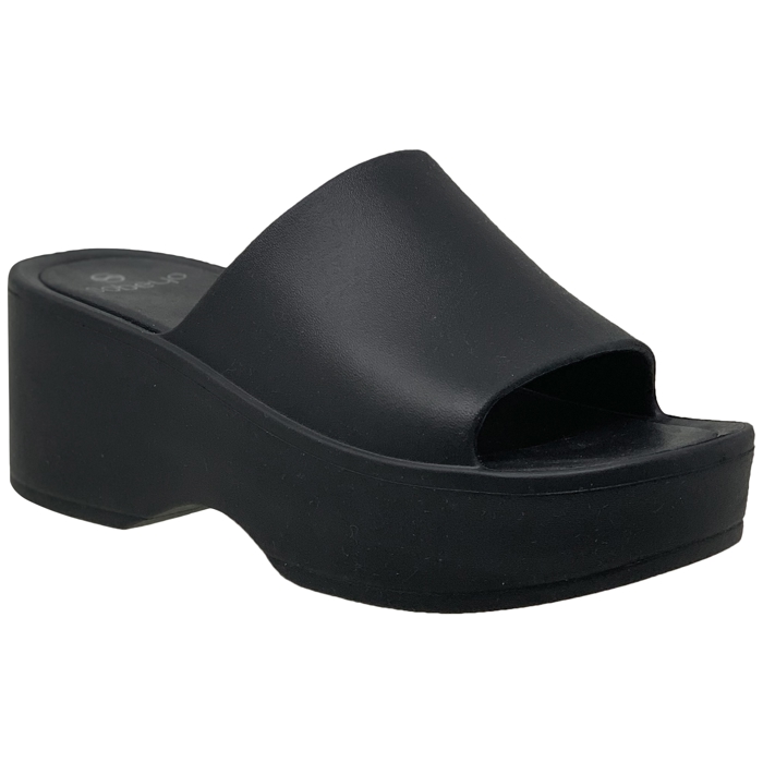 SOBEYO Women's One Band Slide Wedge Platform Sandals