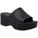 Black Size 10 SOBEYO Women's One Band Slide Wedge Platform Sandals