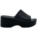 Black Size 5 SOBEYO Women's One Band Slide Wedge Platform Sandals