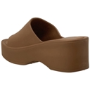 Light Brown Size 10 SOBEYO Women's One Band Slide Wedge Platform Sandals