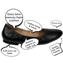  SOBEYO Genuine Leather  Ballet Flats Round Toe Elastic