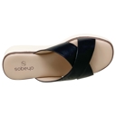 Black Size 10 SOBEYO Women's Criss Cross Platform Sandals Striped Sole Accent