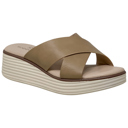 Tan Size 10 SOBEYO Women's Criss Cross Platform Sandals Striped Sole Accent