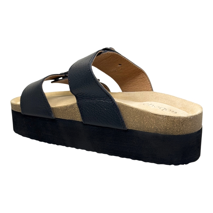 SOBEYO Women's Cow Suede Cork Footbed Platform Sandals