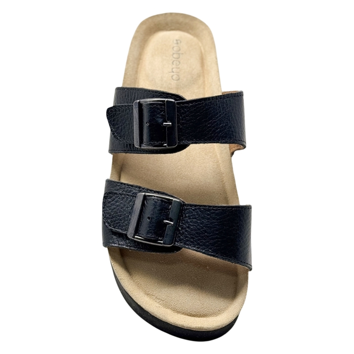 SOBEYO Women's Cow Suede Cork Footbed Platform Sandals