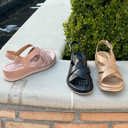  SOBEYO Women's Strappy Wedge Sandals Footbed Cushion Sling Back