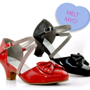  	Kids Dress Shoes Rhinestone Bow Accent Kitten Heel Glitter Sandals 