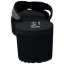 Black Size 6.5 Women's Rhinestone Crisscross Strap Slide Wedge Sandals