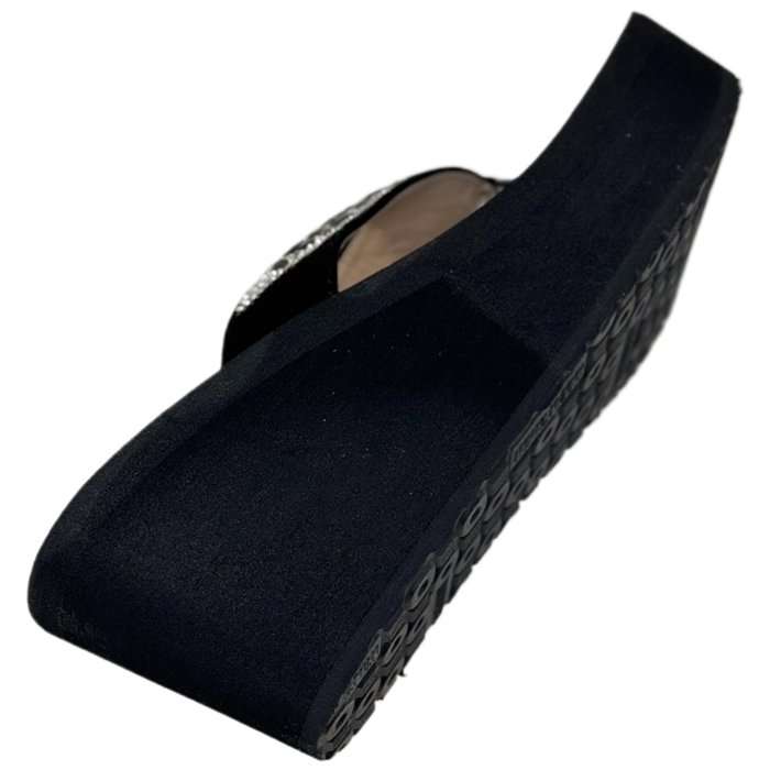 Women's Rhinestone Wedge Flip Flops Sparkling Beaded Strap