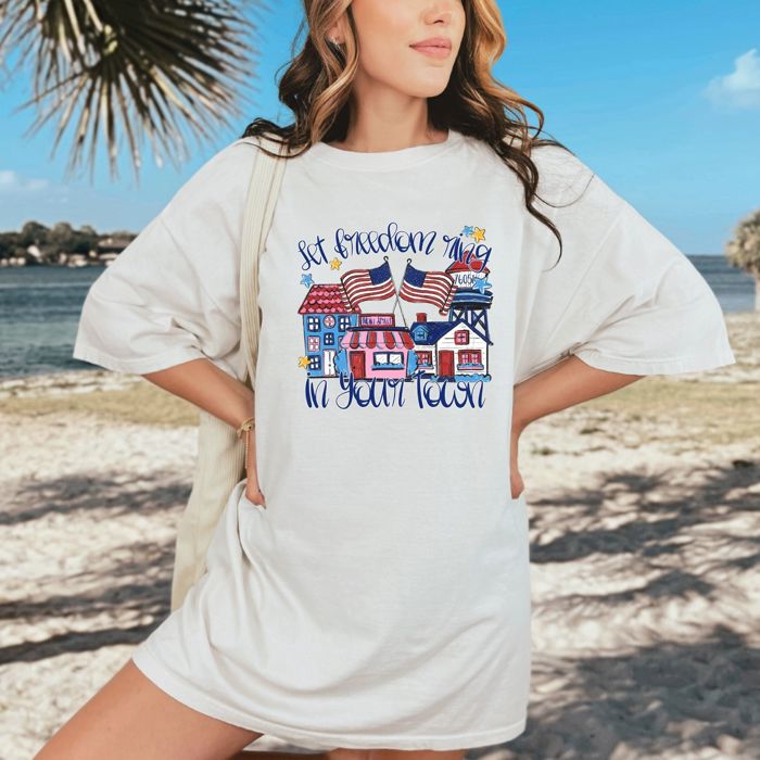 Let Freedom Ring Patriotic Small Town Custom Tee