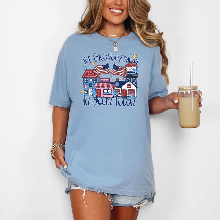 Let Freedom Ring Patriotic Small Town Custom Tee