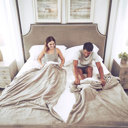 Queen Resort Grey Splitz® UltraSoft Blanket for Couples, Pet Owners & Co-sleeping Families