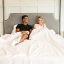 Queen Prominence White Splitz® CoolTouch 2000TC Sheet Set for Couples, Pet Owners & Co-sleeping Families