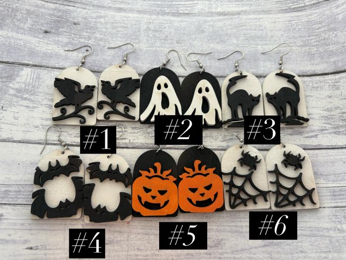 Halloween Earrings. Fall Earrings. Pumpkins. Ghosts. Bats. Spiders. Halloween Jewelry