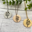  Birth flower bouquet necklace. Mother's Day Gift. Personalized. Custom Necklace.