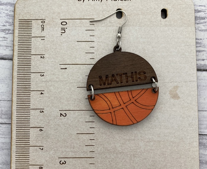 Basketball Personalized Earrings. Basketball Earrings. Personalized Gift. 