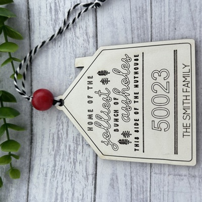 Personalized Zip Code Ornament. Family Christmas Ornament. Naughty Ornament.