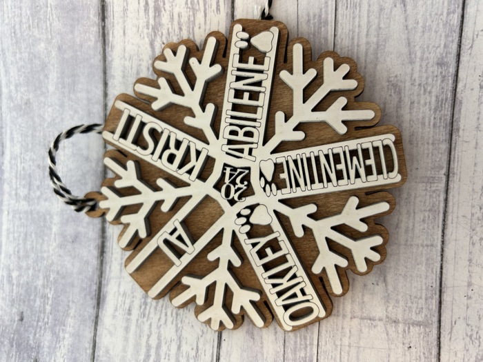 Personalized Snowflake Ornament. Family Name Ornament. Personalized Christmas Gift. 