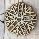  Personalized Snowflake Ornament. Family Name Ornament. Personalized Christmas Gift. 