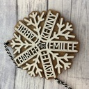  Personalized Snowflake Ornament. Family Name Ornament. Personalized Christmas Gift. 