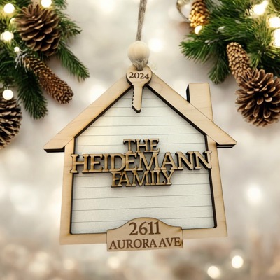 New Home Ornament. Personalized Home Ornament. Personalized Christmas Gift. Gift for new home owner